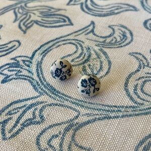 Vintage Fabric Stud Earrings